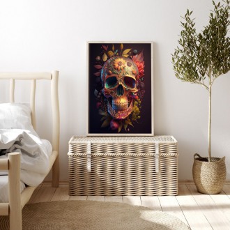 Decorated skull in flowers 3