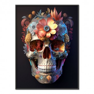 Decorated skull in flowers 4