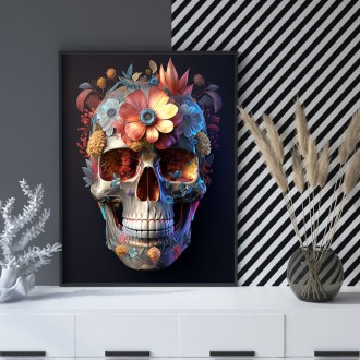 Decorated skull in flowers 4