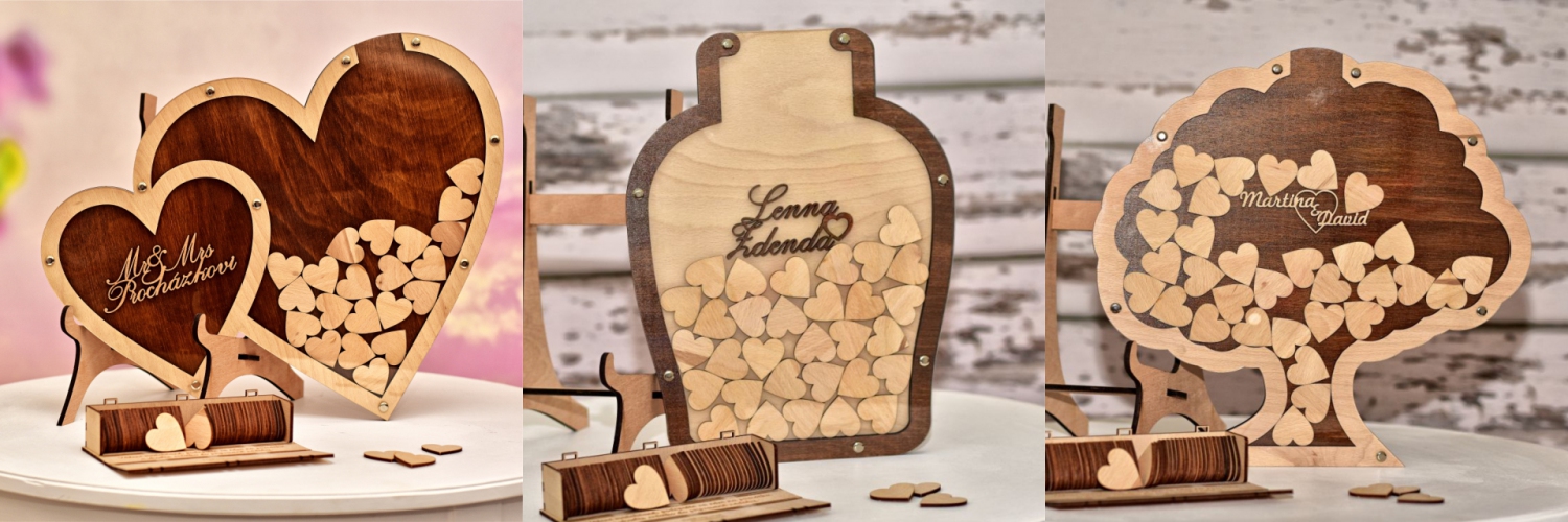 Wedding wooden wish containers - Kyoprint.eu